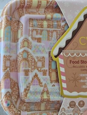 Cook With Color 6 clear plastic container 12 piece colorful lid gingerbread set